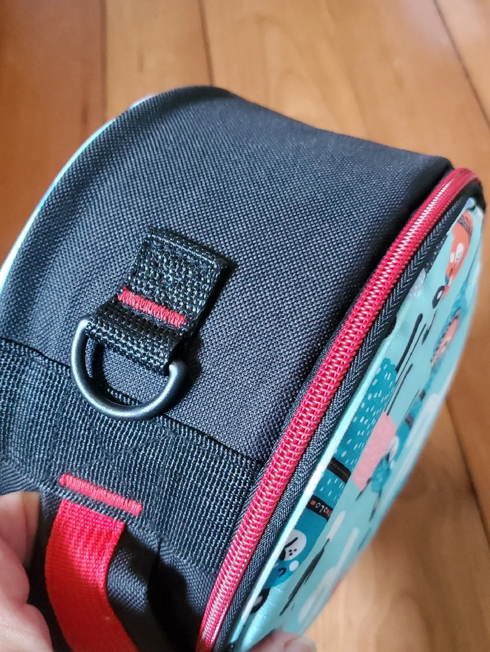 Round Bag with Turquoise Llama Print